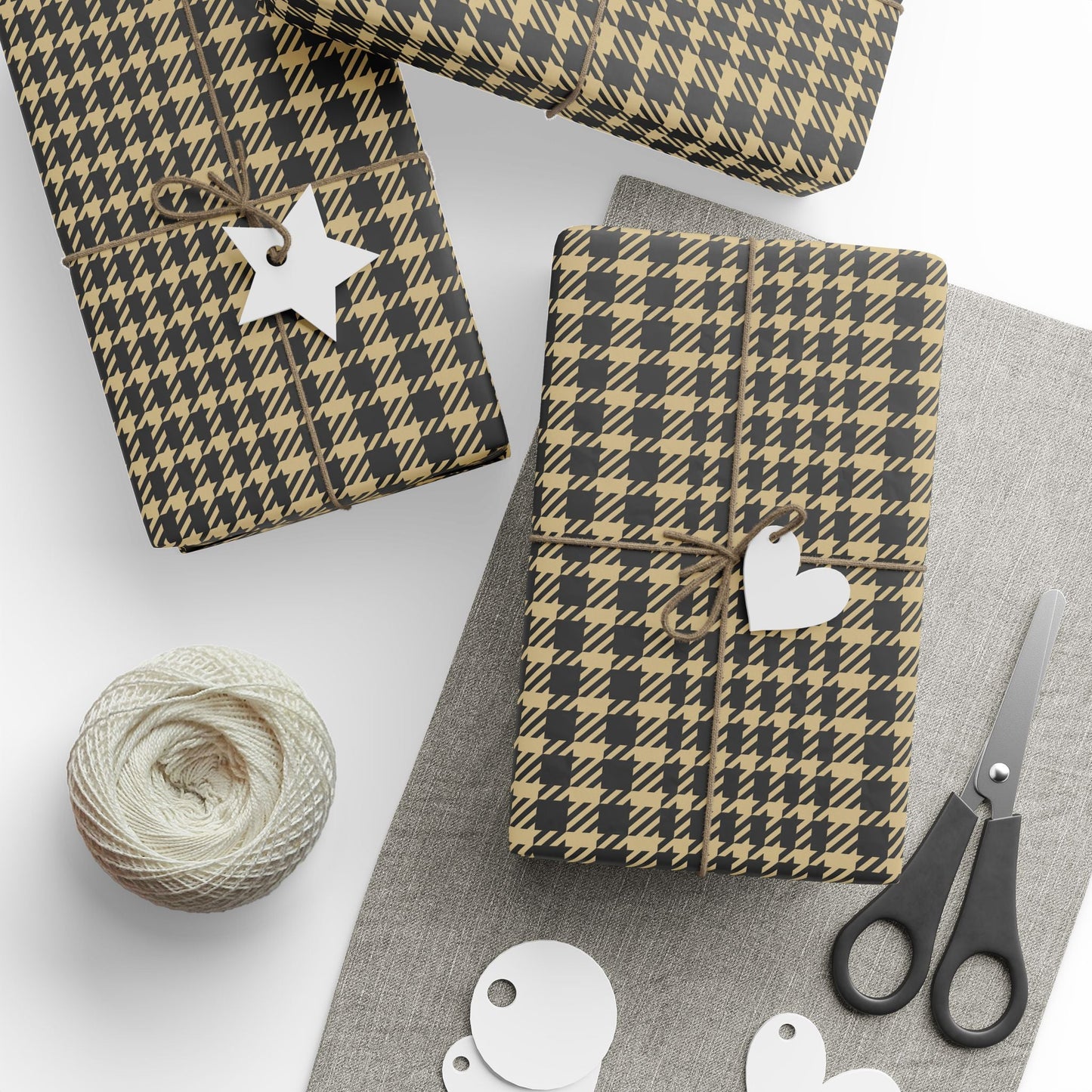 Gift Wrap | Black & Gold | Tweed