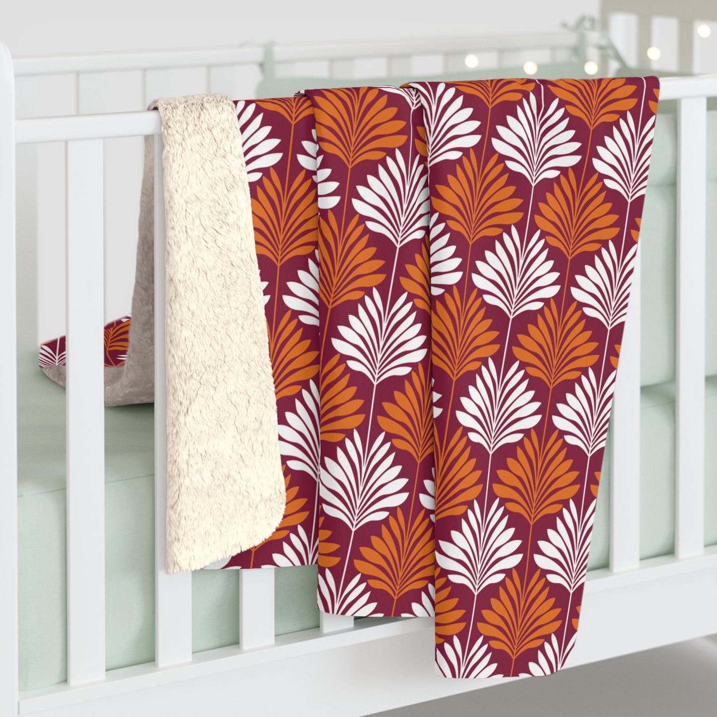 Sherpa Blanket | Maroon & Orange | Deco