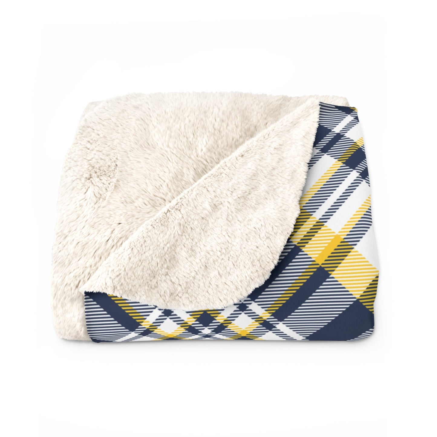 Sherpa Blanket | Yellow & Blue | Tartan