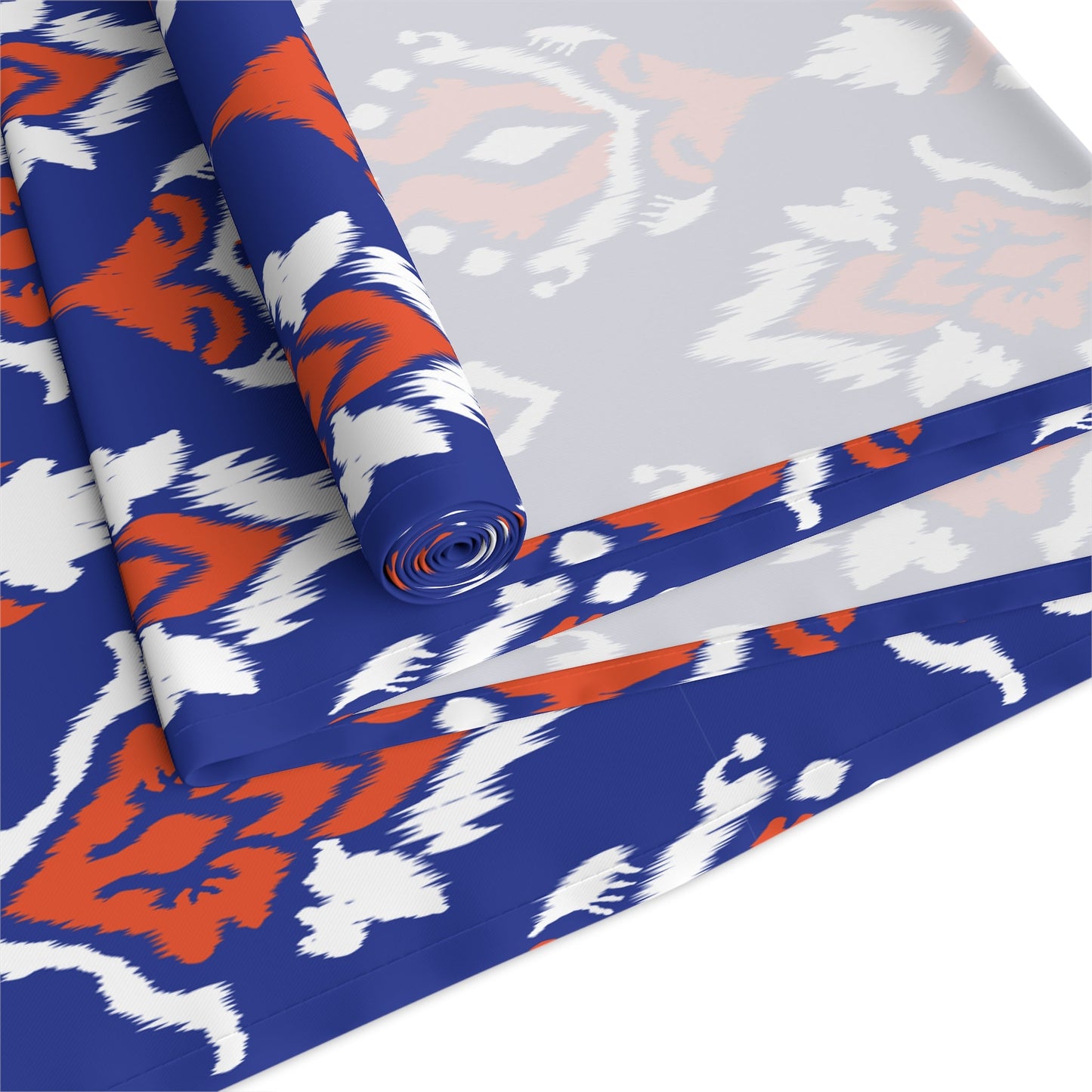 Table Runner | Bright Blue & Orange | Ikat