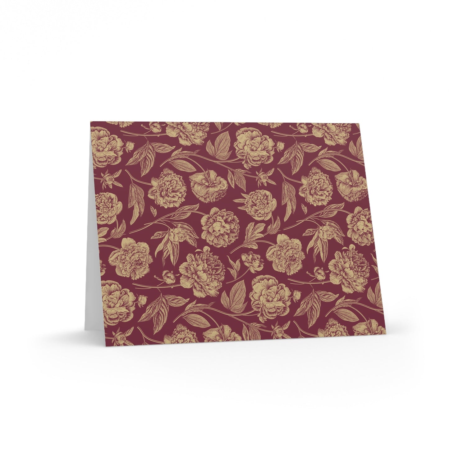 Notecards | Maroon & Gold | Peony