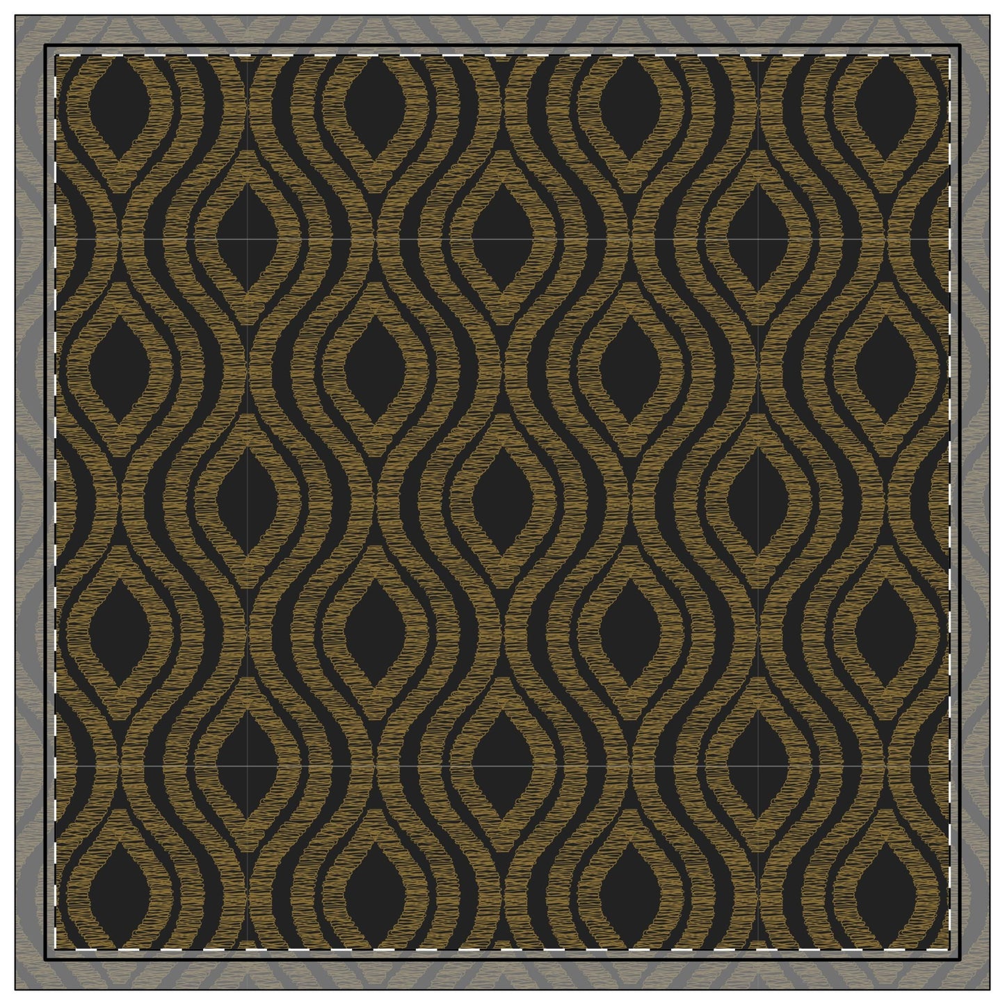 Napkin 4-set | Black & Gold | Ogee