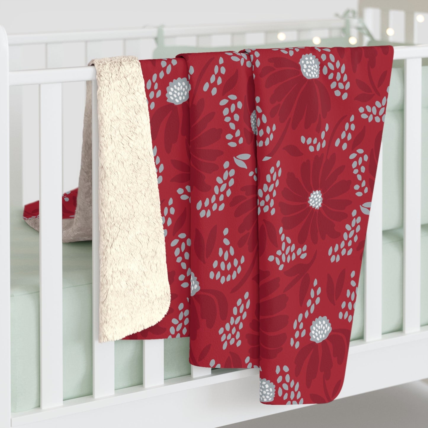 Sherpa Blanket | Red & Gray | Bellis