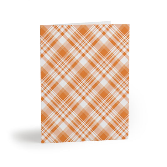 Notecards Set | Orange & White | Tartan