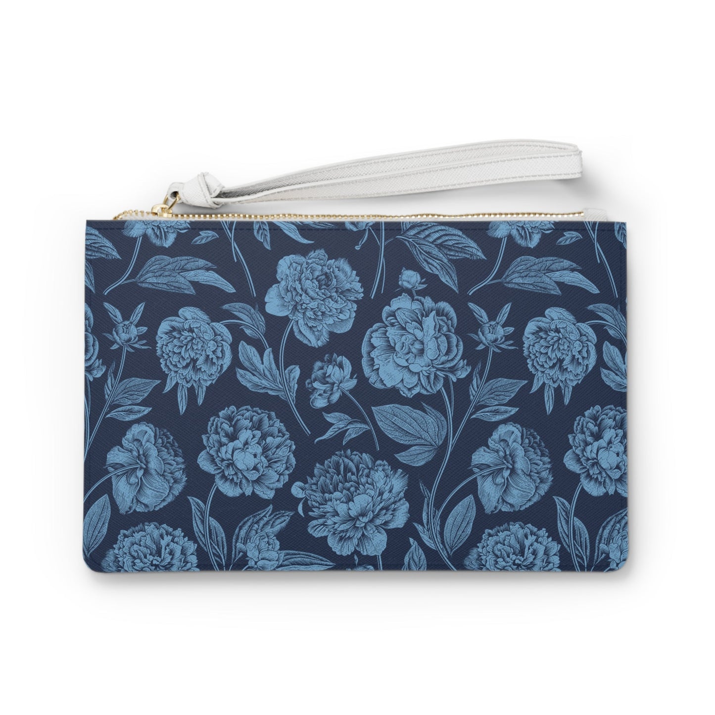 Clutch Bag | Light Blue & White | Peony
