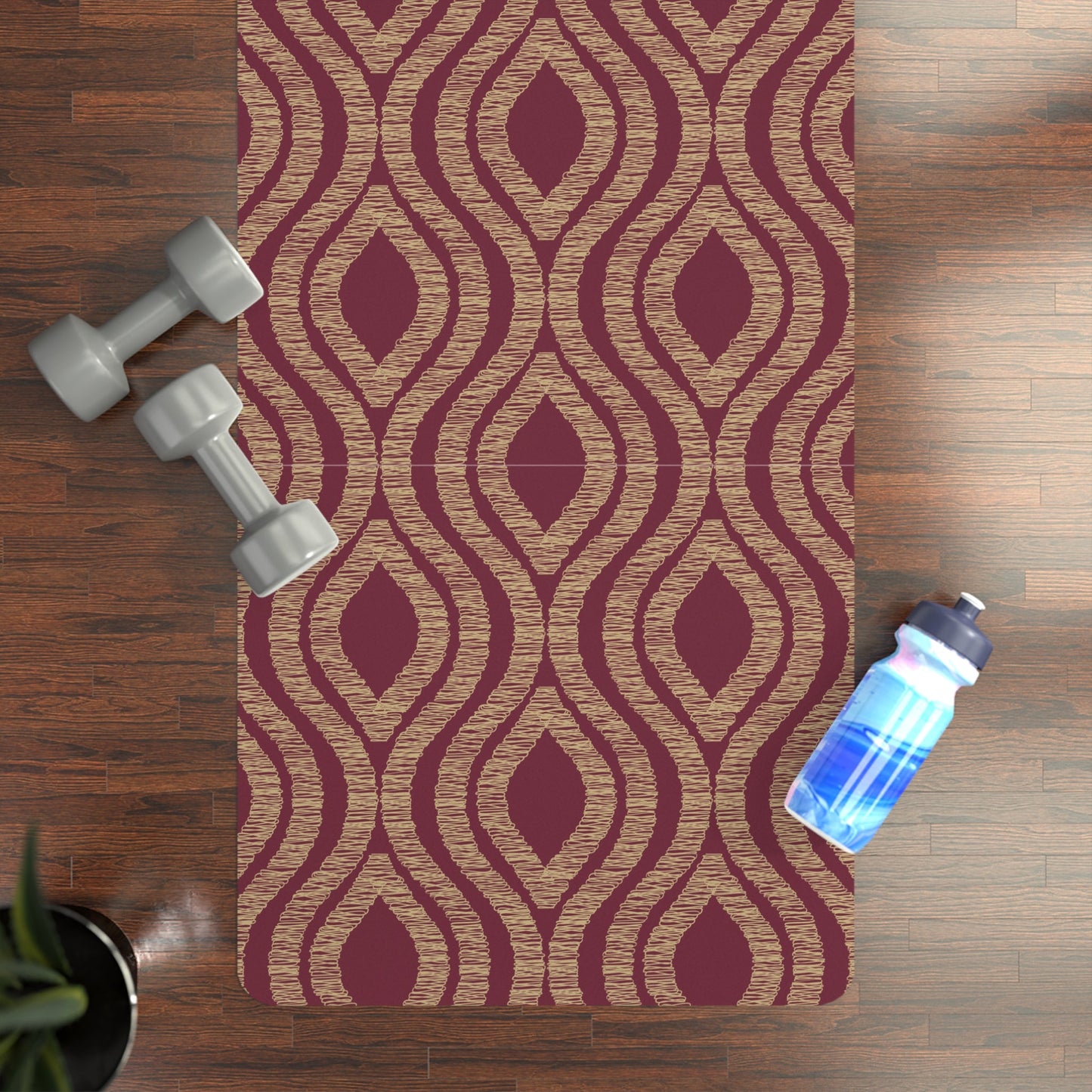 Yoga Mat | Maroon & Gold | Ogee