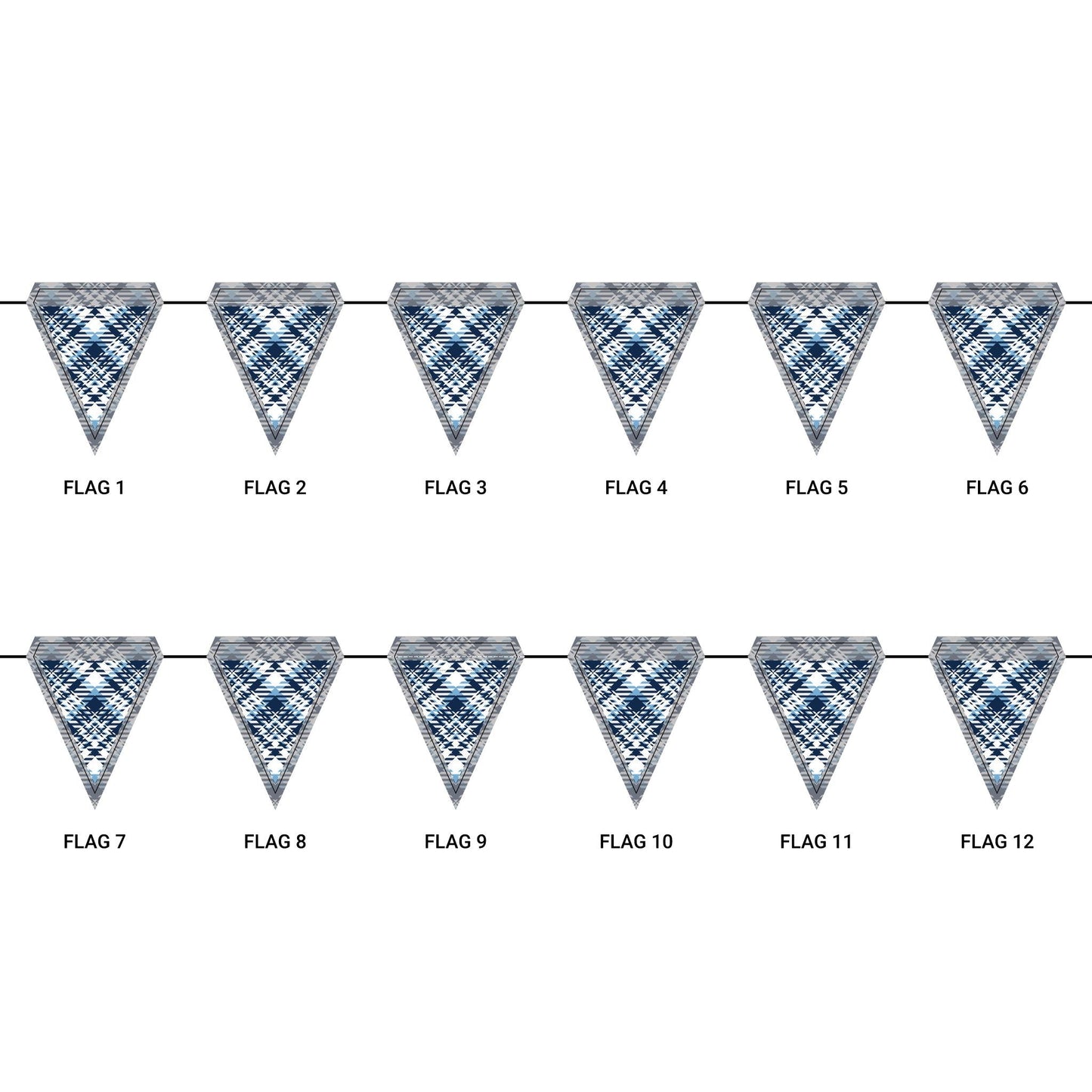 Flag Garland | Light Blue & White | Tartan