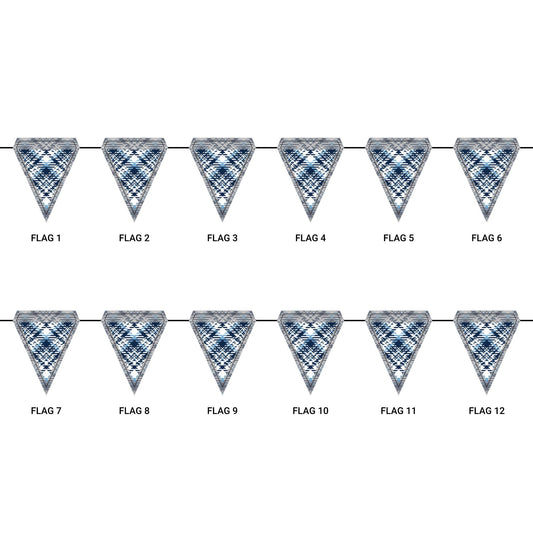 Flag Garland | Light Blue & White | Tartan