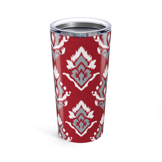 Tumbler | Red & Gray | Ikat