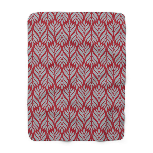 Sherpa Blanket | Red & Gray | Palm
