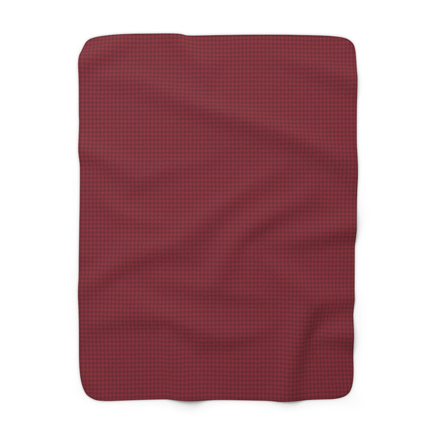 Sherpa Fleece Blanket | Maroon & White | Houndstooth