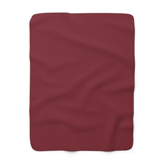 Sherpa Fleece Blanket | Maroon & White | Houndstooth