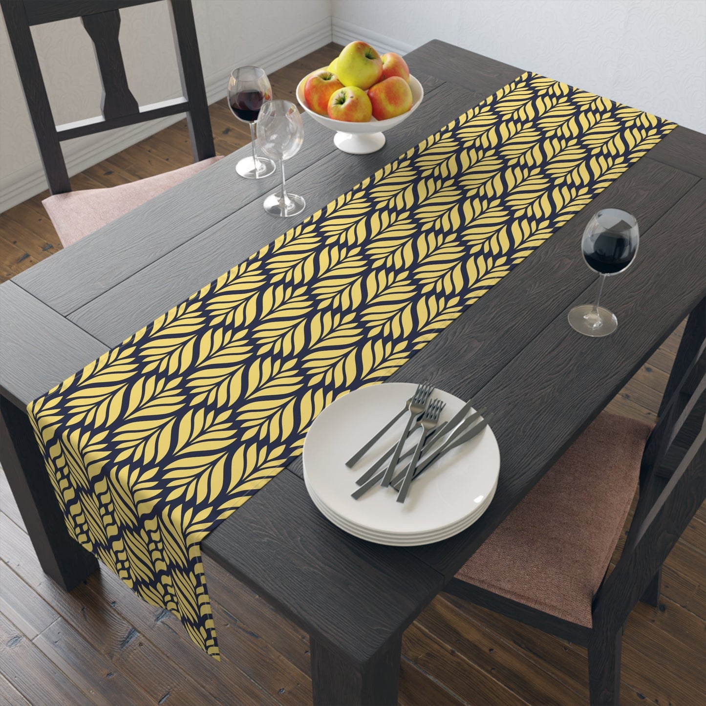 Table Runner | Yellow & Blue | Palm
