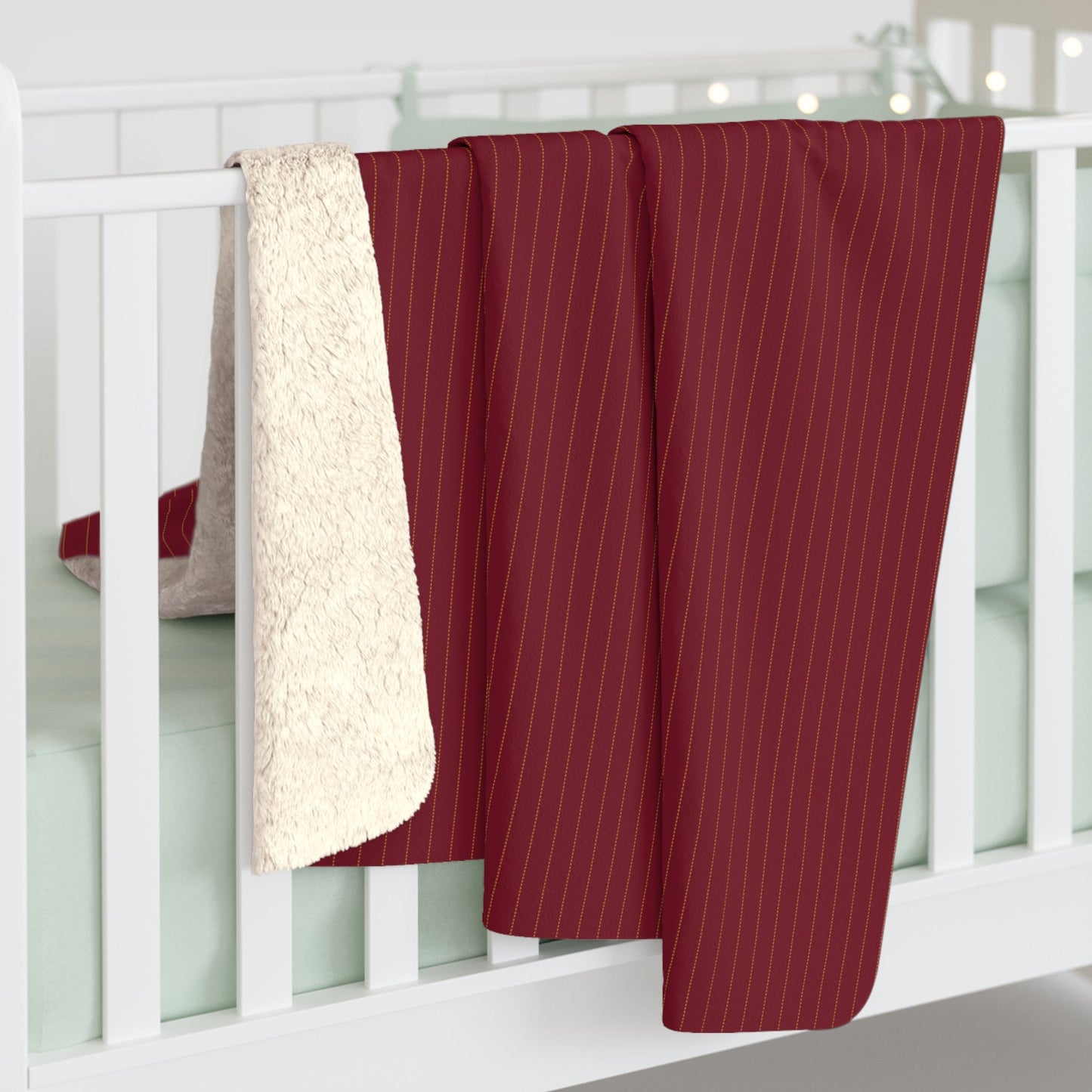 Sherpa Blanket | Red & Yellow | Pinstripe