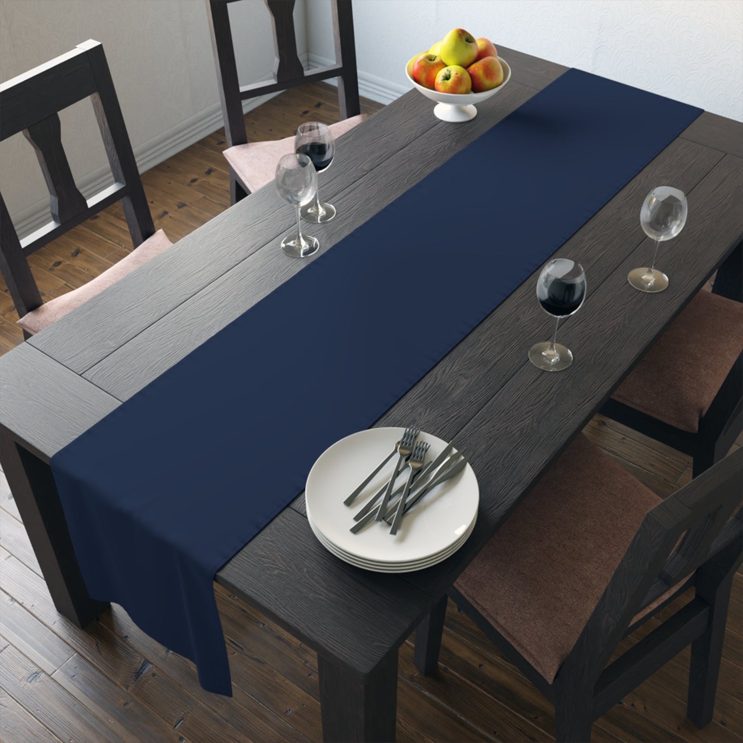 Table Runner | Light Blue & White | Dark