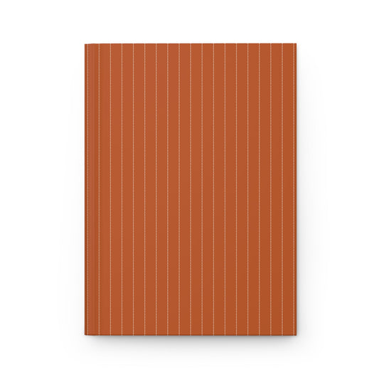 Journal | Dark Orange & White | Pinstripe