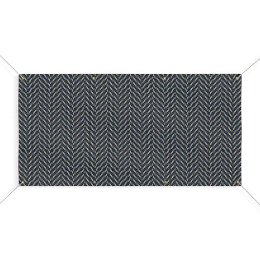 Banner | Gold & Blue | Herringbone