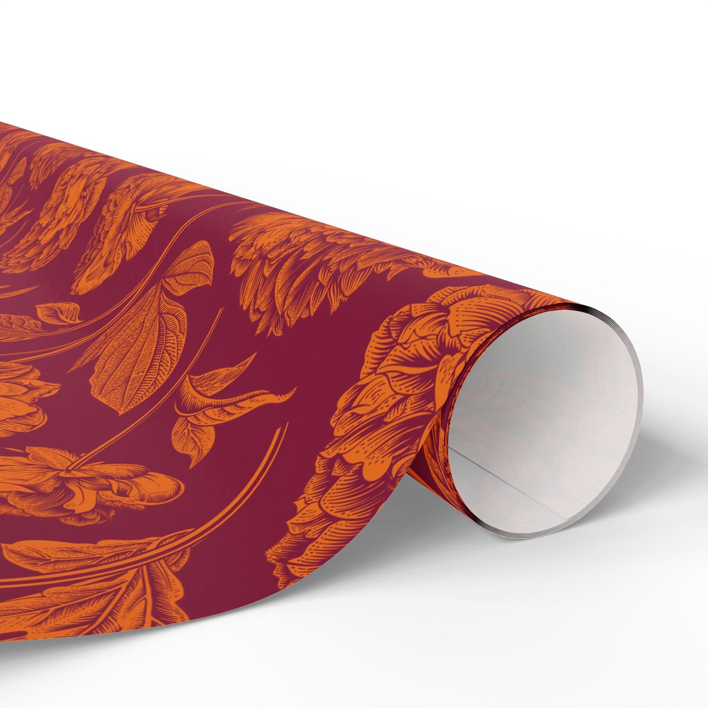 Gift Wrap | Maroon & Orange | Peony