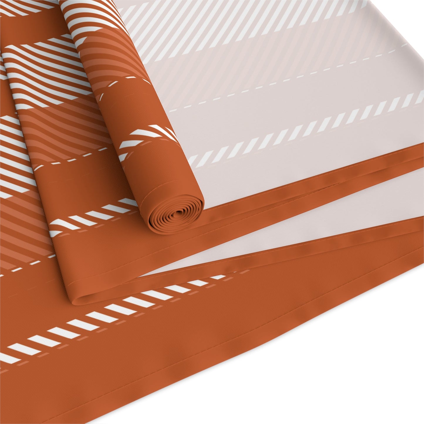 Table Runner | Dark Orange & White | Stripe