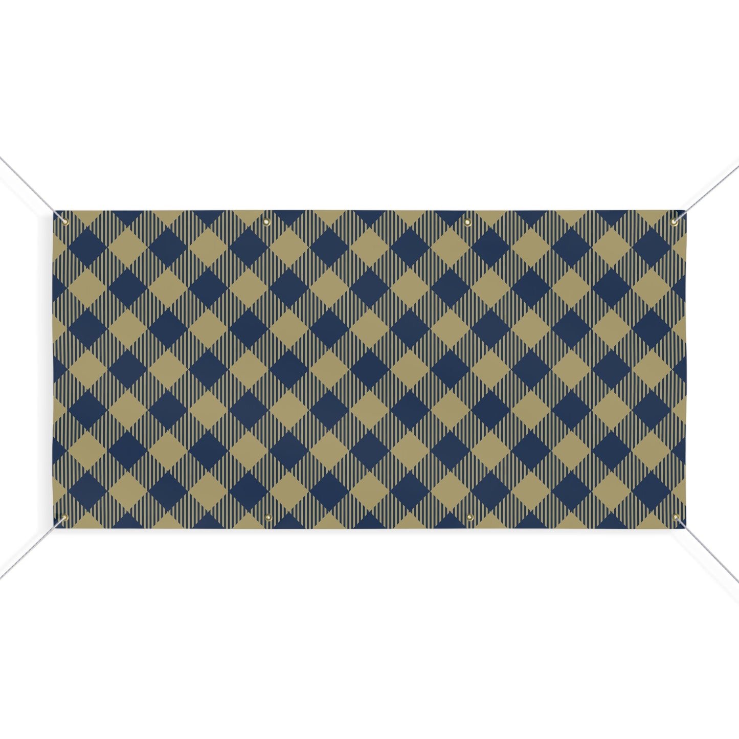Banner | Gold & Blue | Gingham