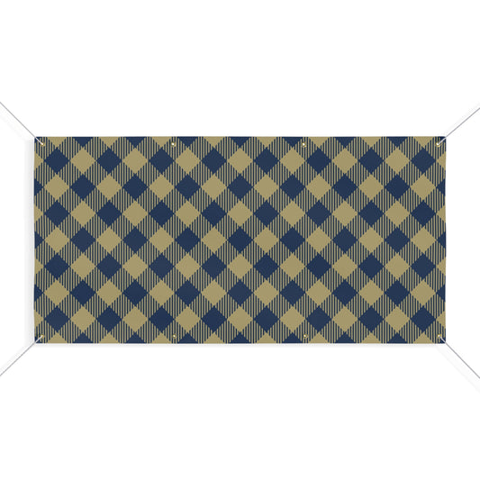 Banner | Gold & Blue | Gingham