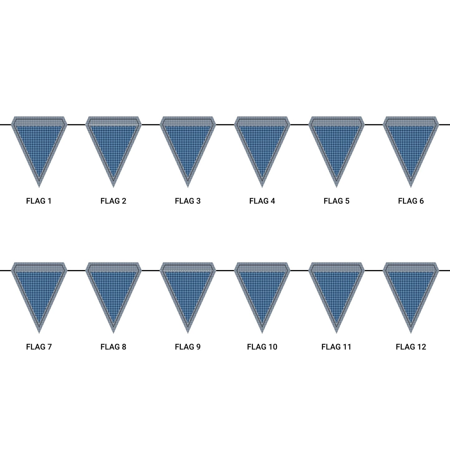 Flag Garland | Light Blue & White | Houndstooth