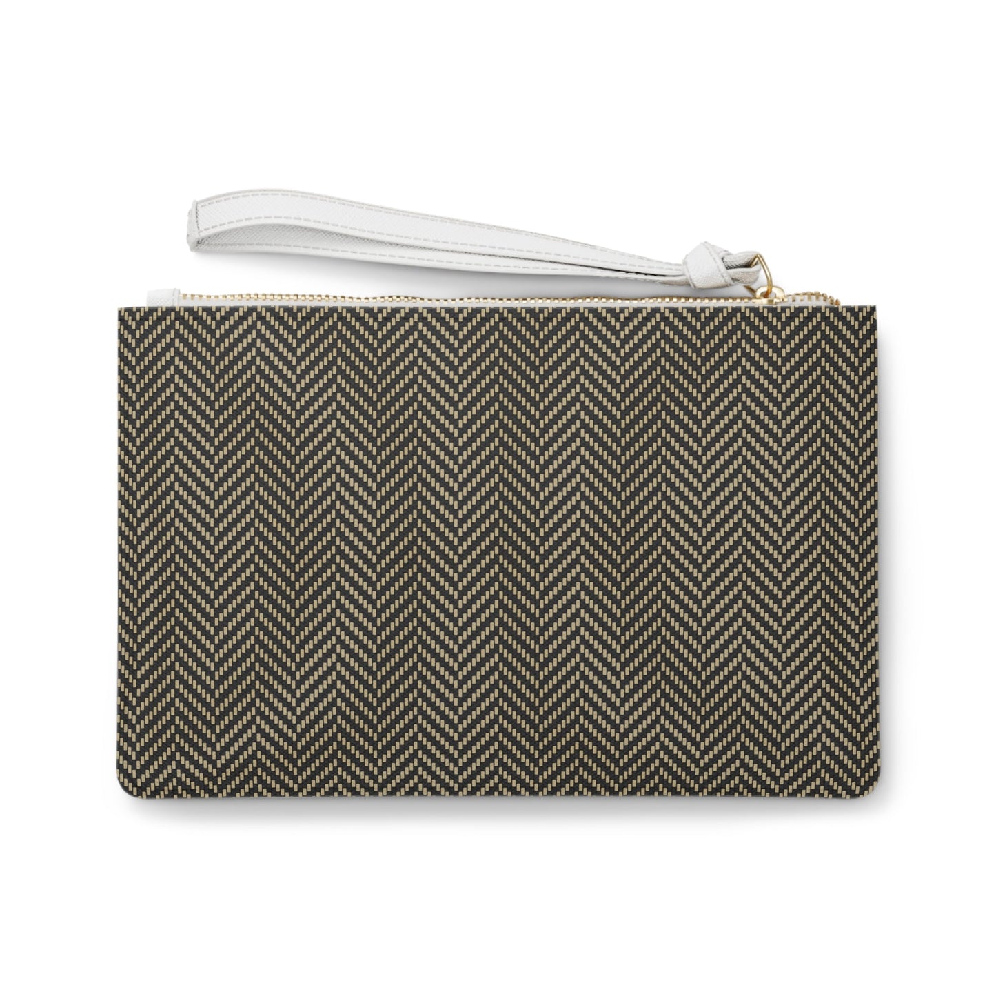 Clutch Bag | Black & Gold | Herringbone