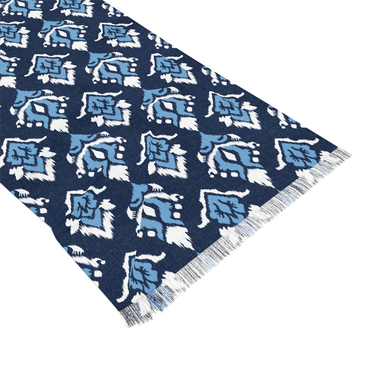 Scarf | Light Blue & White | Ikat
