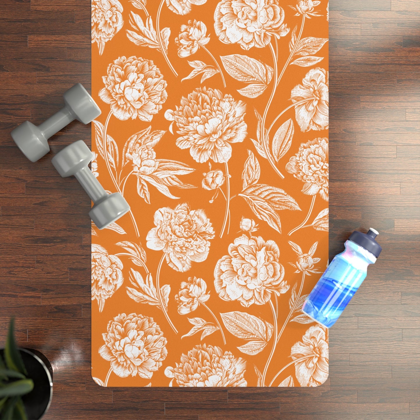 Yoga Mat | Orange & White | Peony