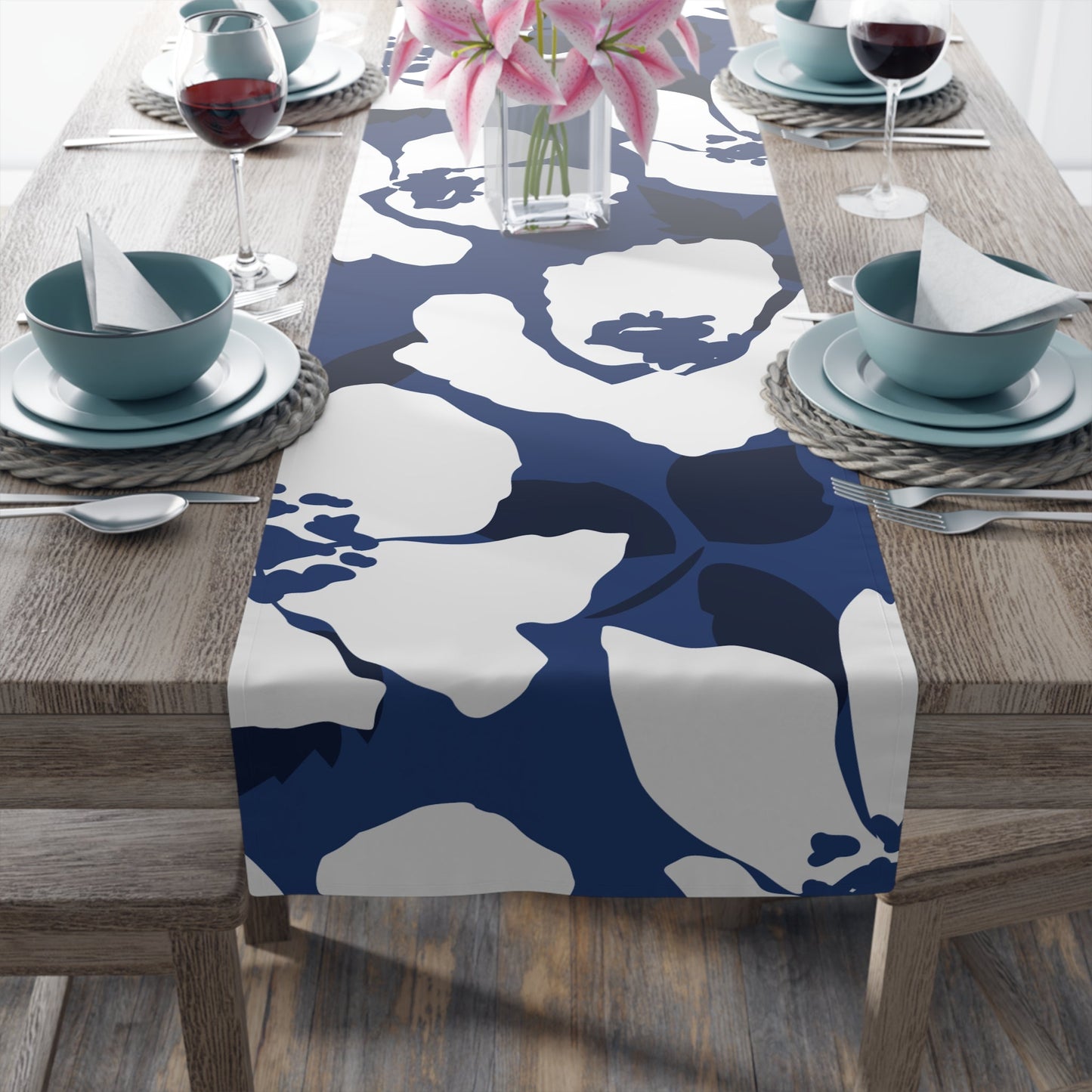 Table Runner | Navy & White | Poppy
