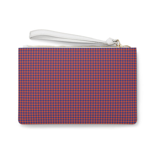 Clutch Bag | Bright Blue & Orange | Houndstooth