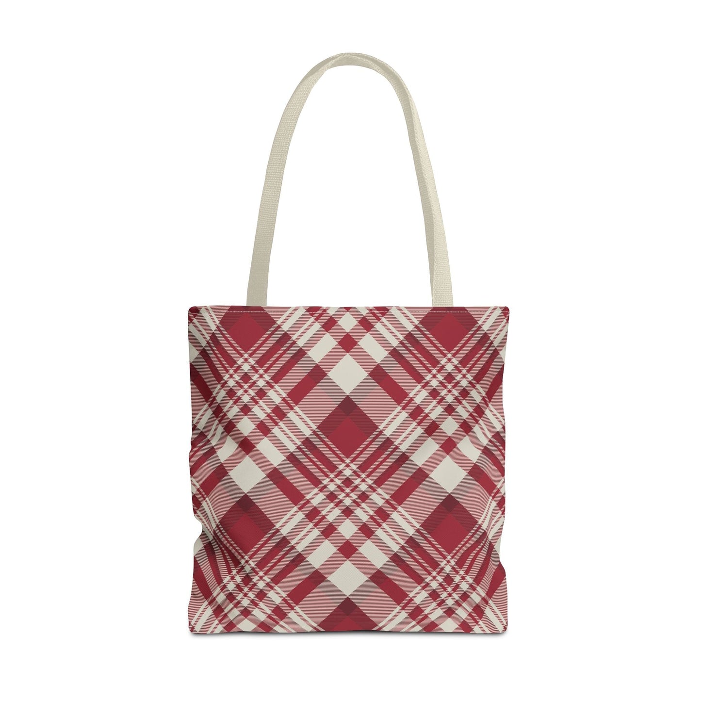 Tote Bag | Maroon & White | Tartan