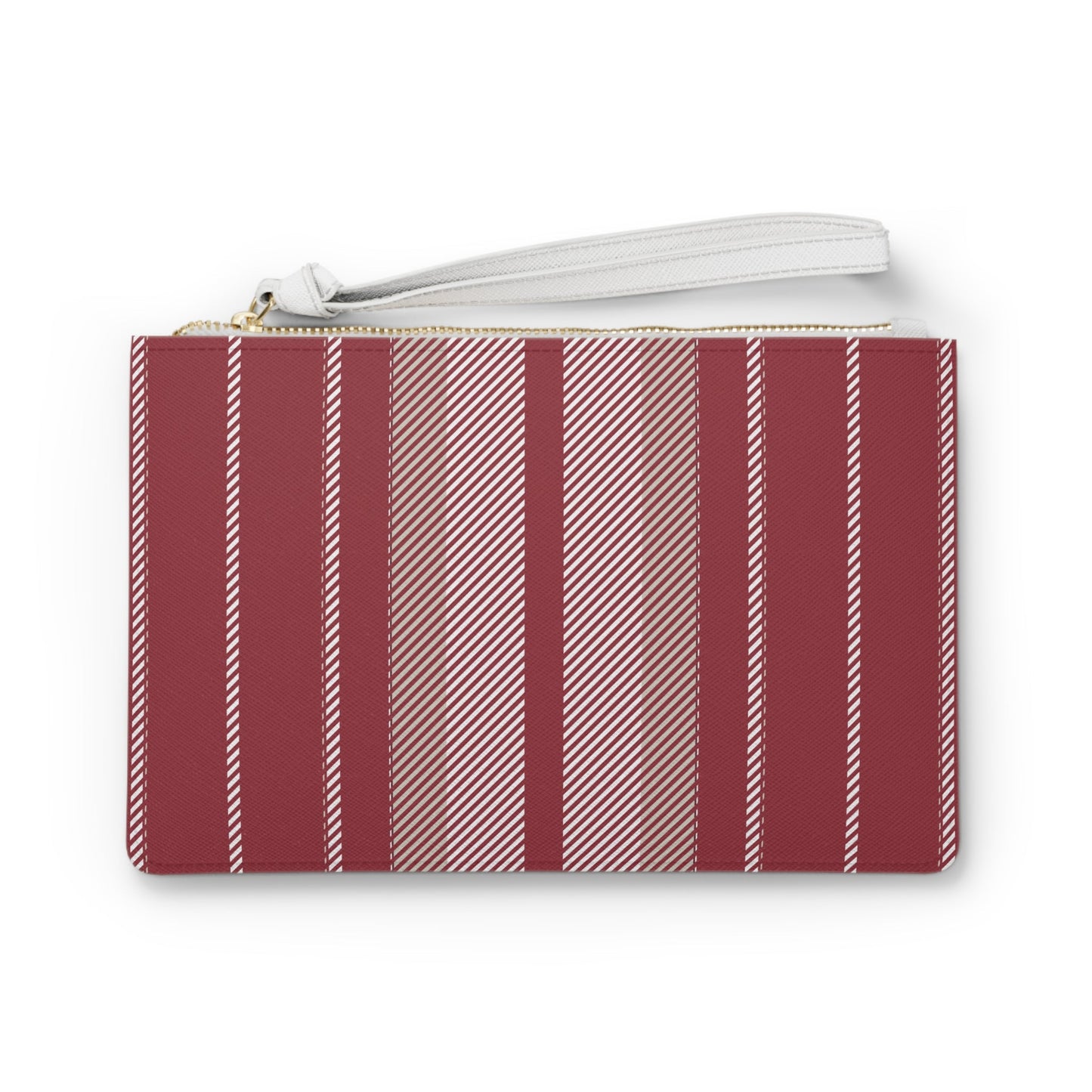 Clutch Bag | Maroon & White | Stripe