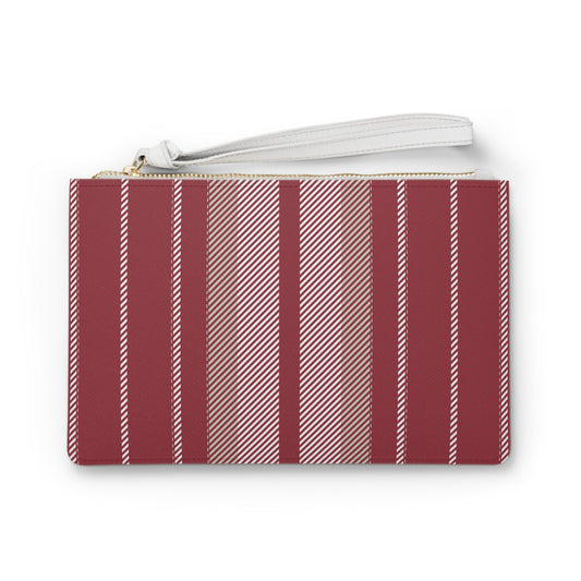 Clutch Bag | Maroon & White | Stripe