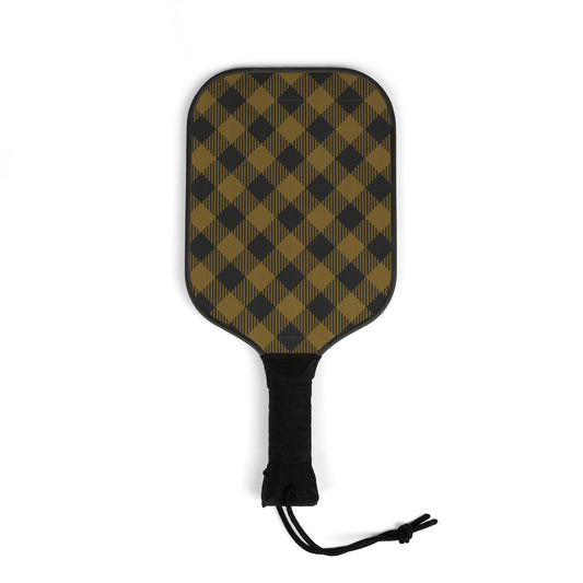 Pickleball Paddle Kit | Black & Gold | Gingham