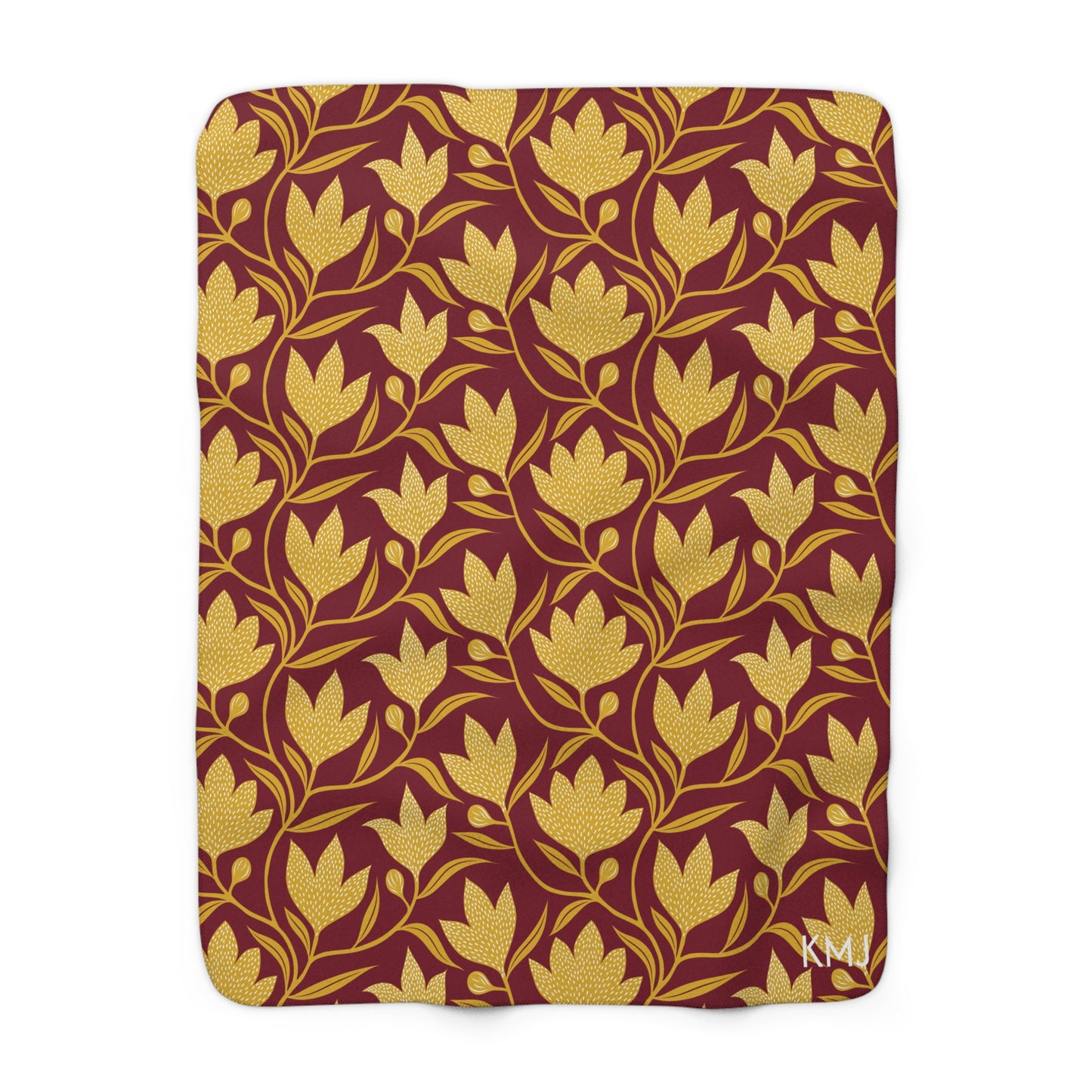 Sherpa Fleece Blanket- Personalized | Red & Yellow | Laurel