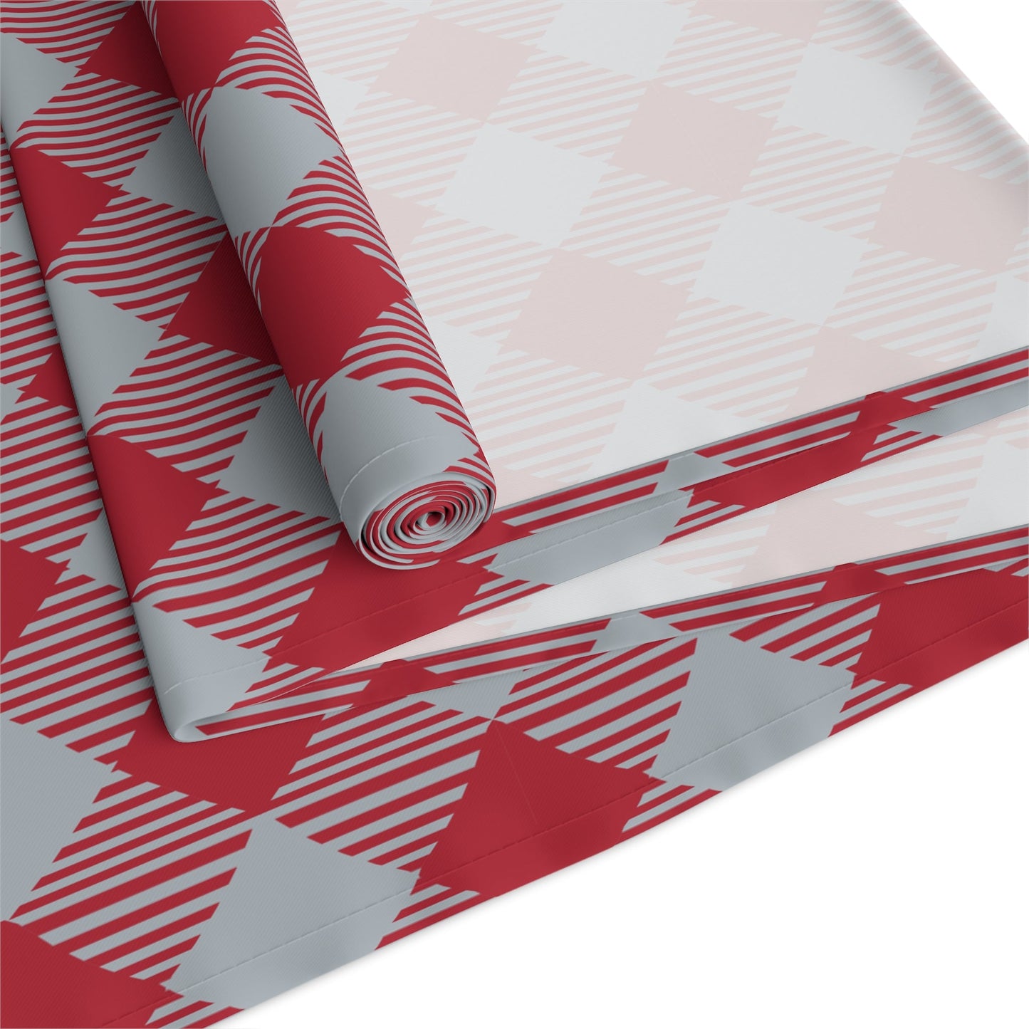 Table Runner | Red & Gray | Gingham