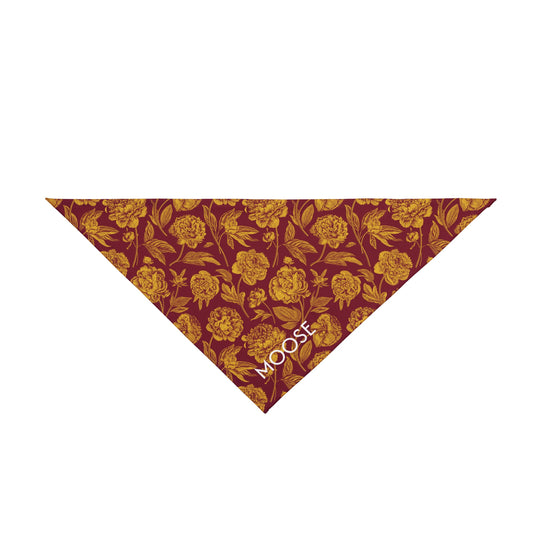 Pet Bandana- Personalized | Red & Yellow | Peony