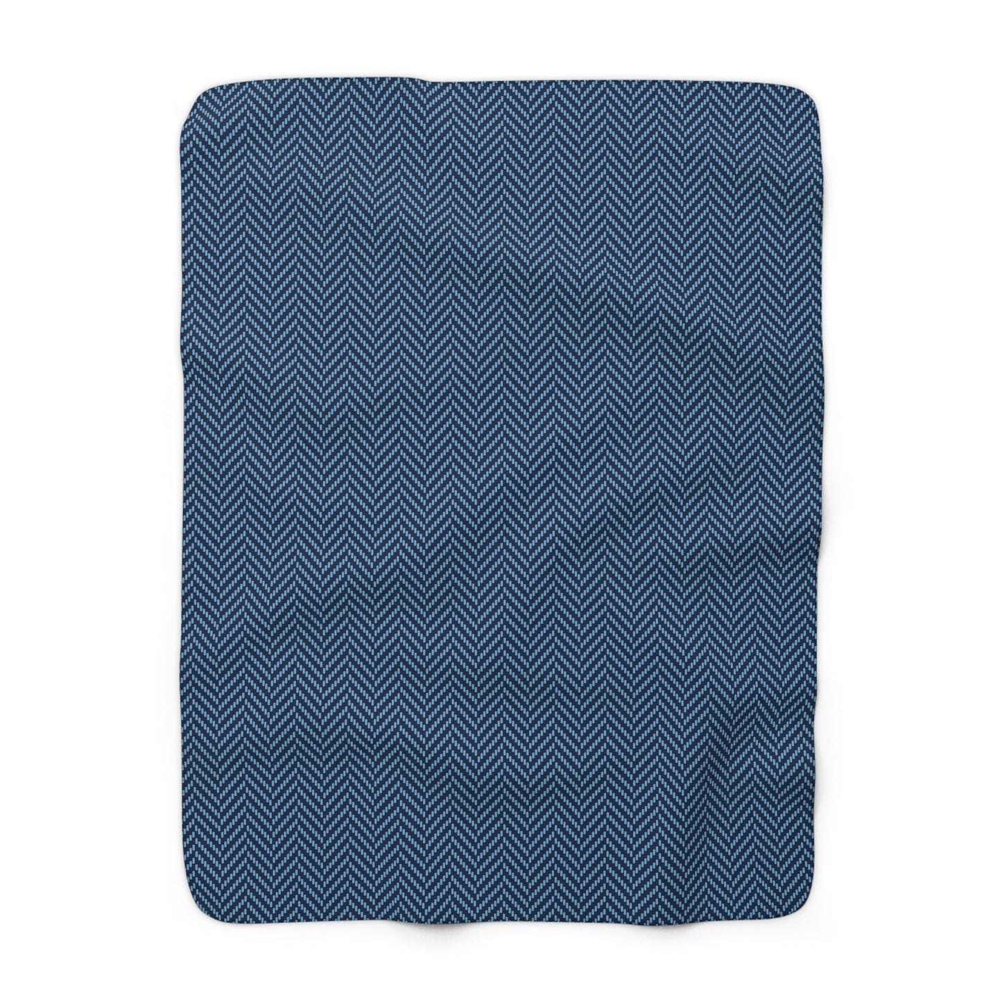 Sherpa Blanket | Light Blue & White | Herringbone