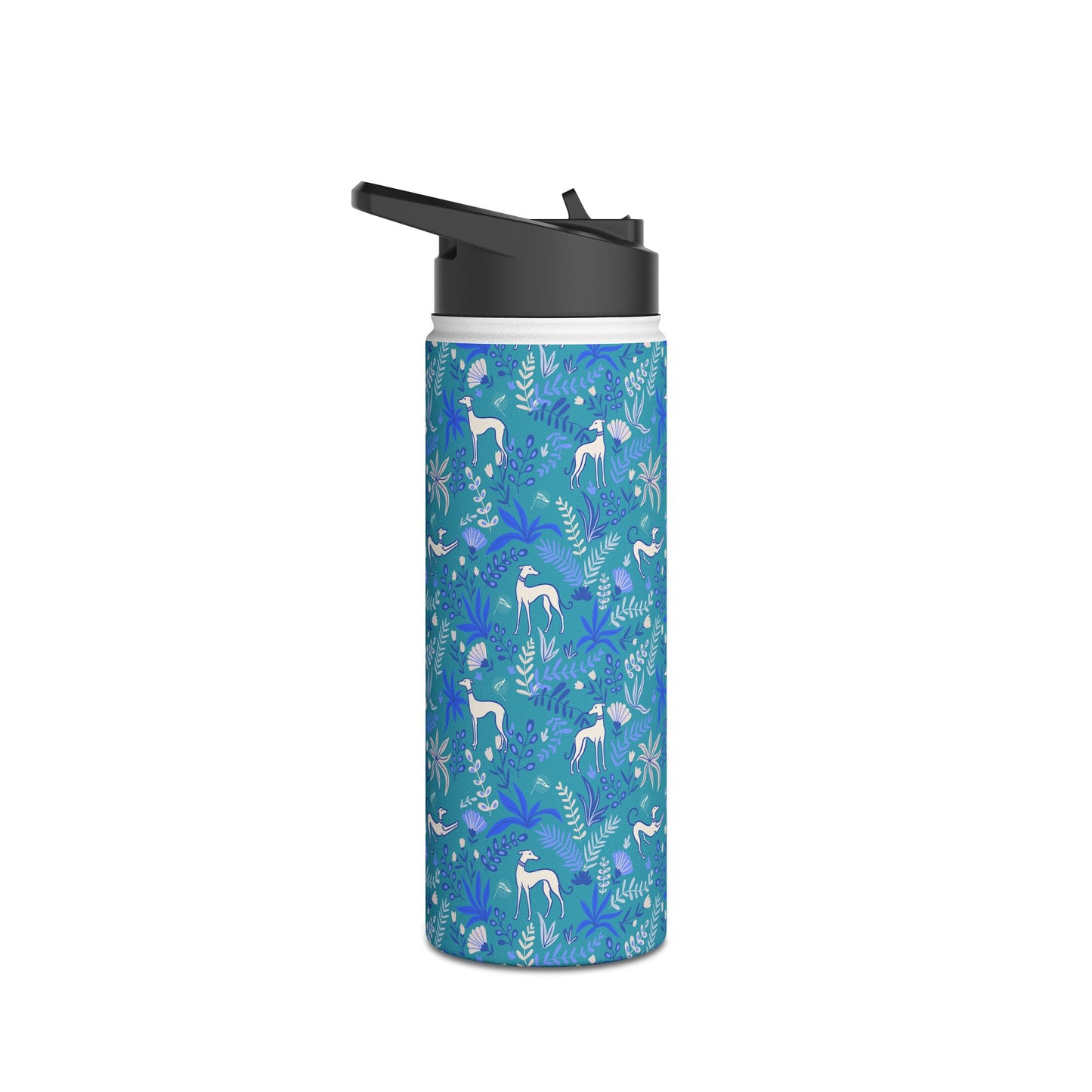 Insulated Water Bottle | Greyhounds | Teal Fern