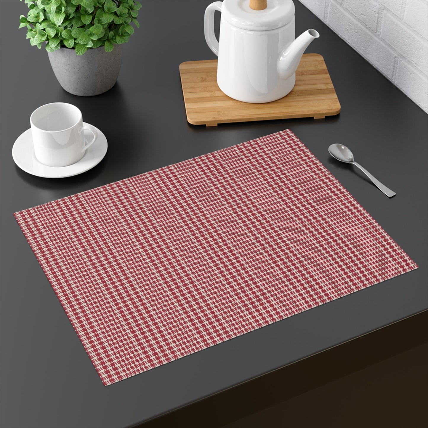 Placemat | Maroon & White | Tweed