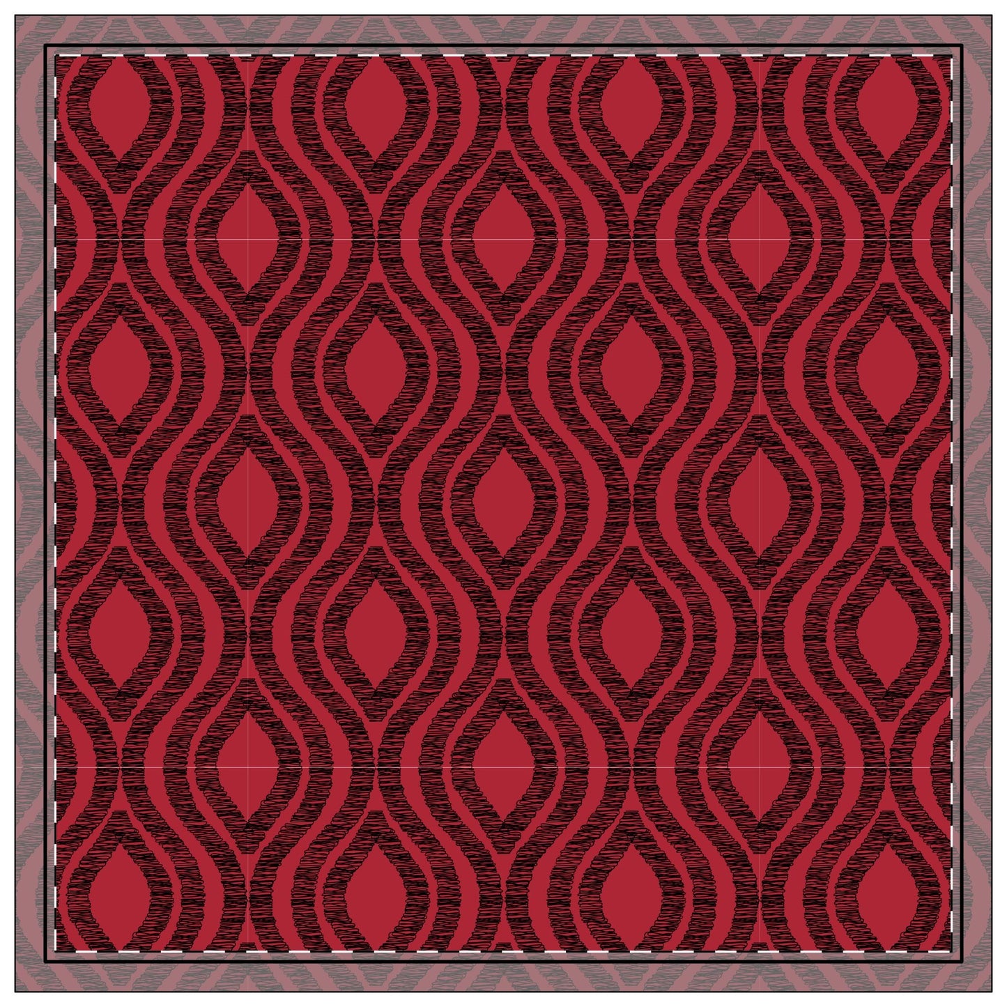 Napkin 4-set | Red & Black | Ogee
