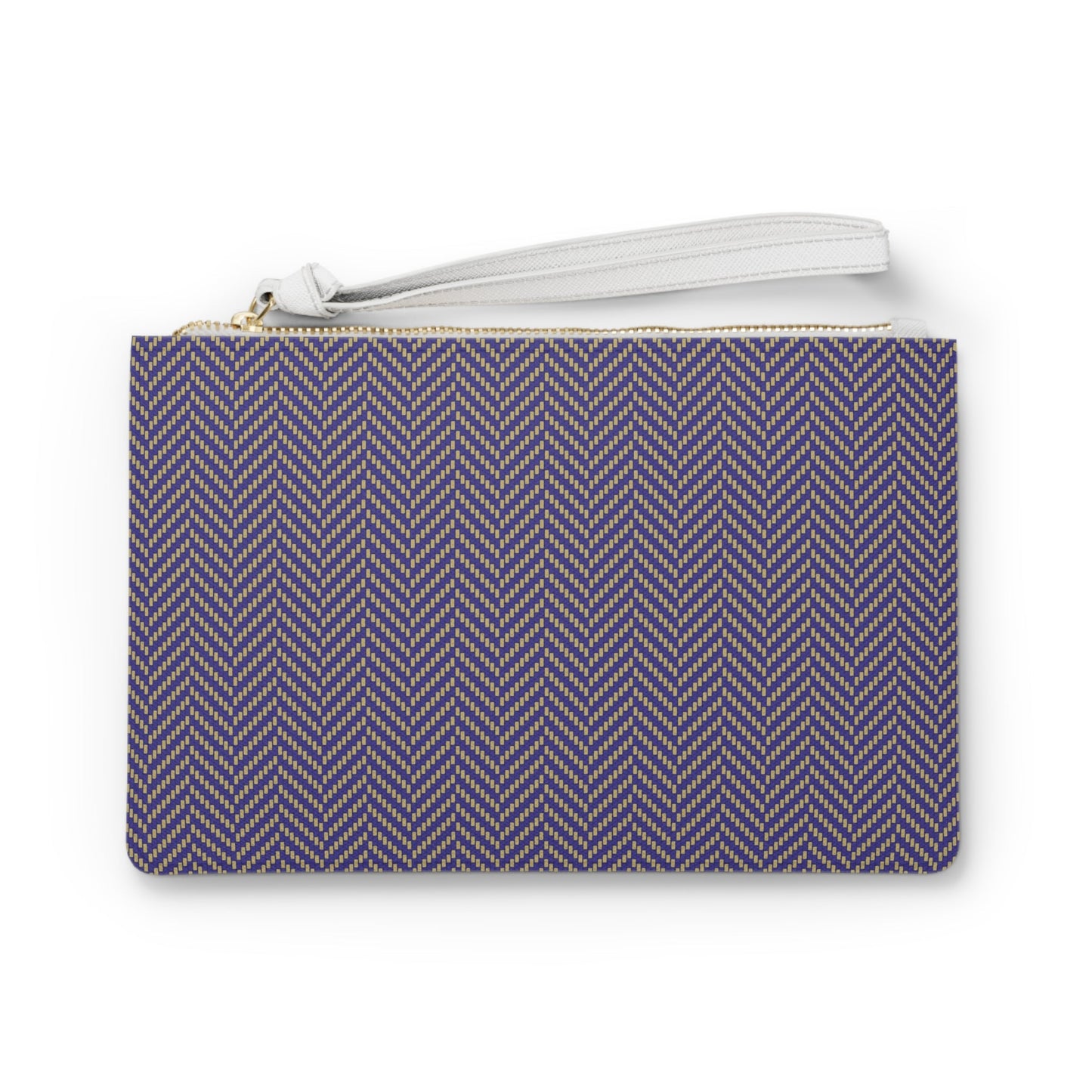 Clutch Bag | Purple & Gold | Herringbone