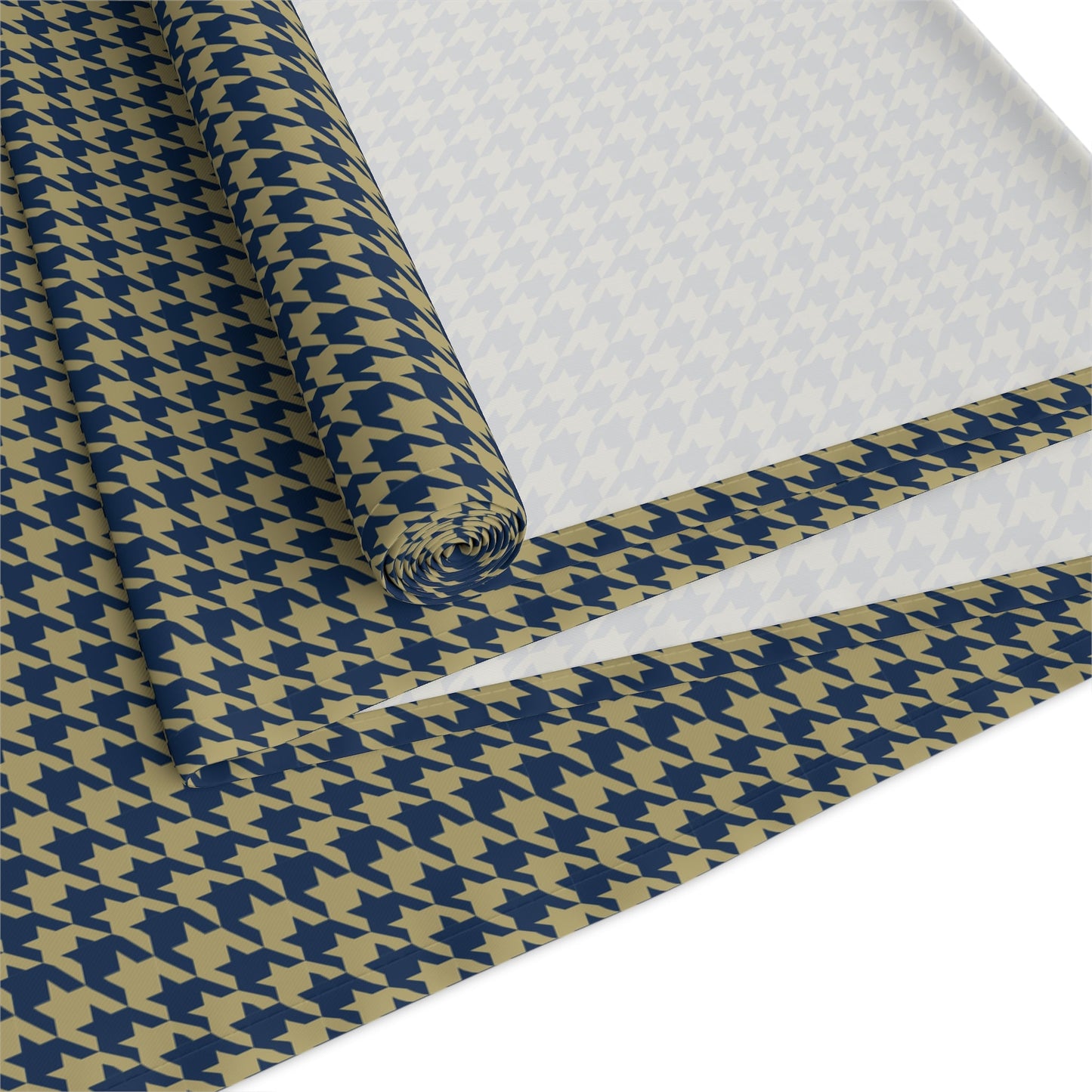 Table Runner | Blue & Gold | Houndstooth