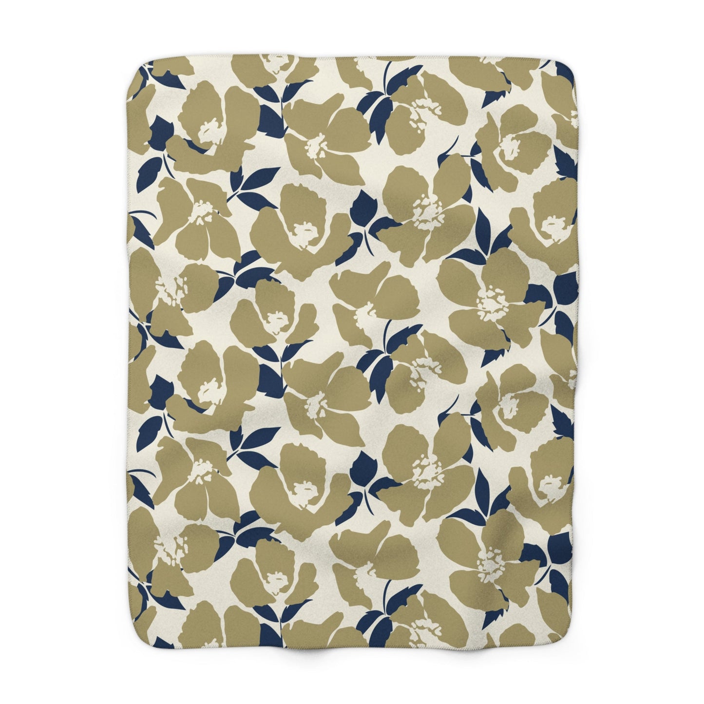 Sherpa Fleece Blanket | Blue & Gold | Poppy