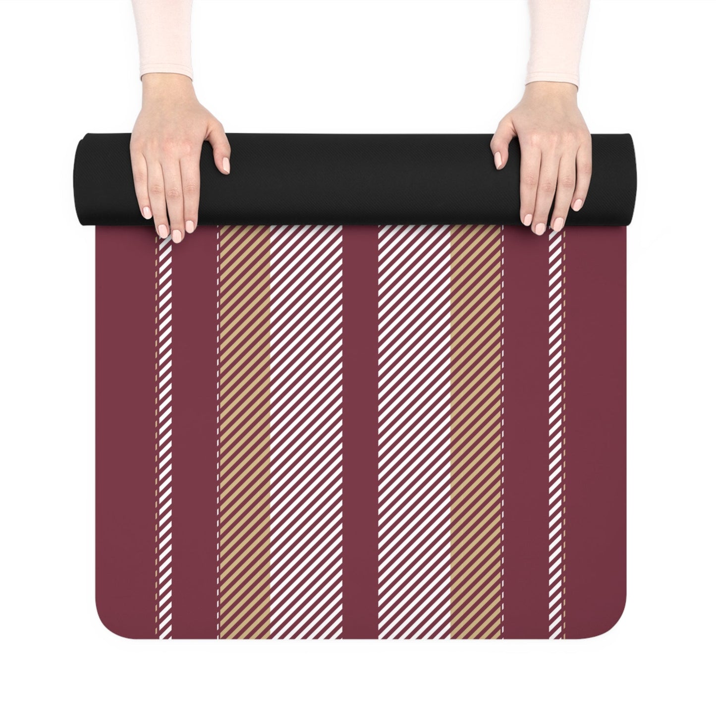 Yoga Mat | Maroon & Gold | Stripe