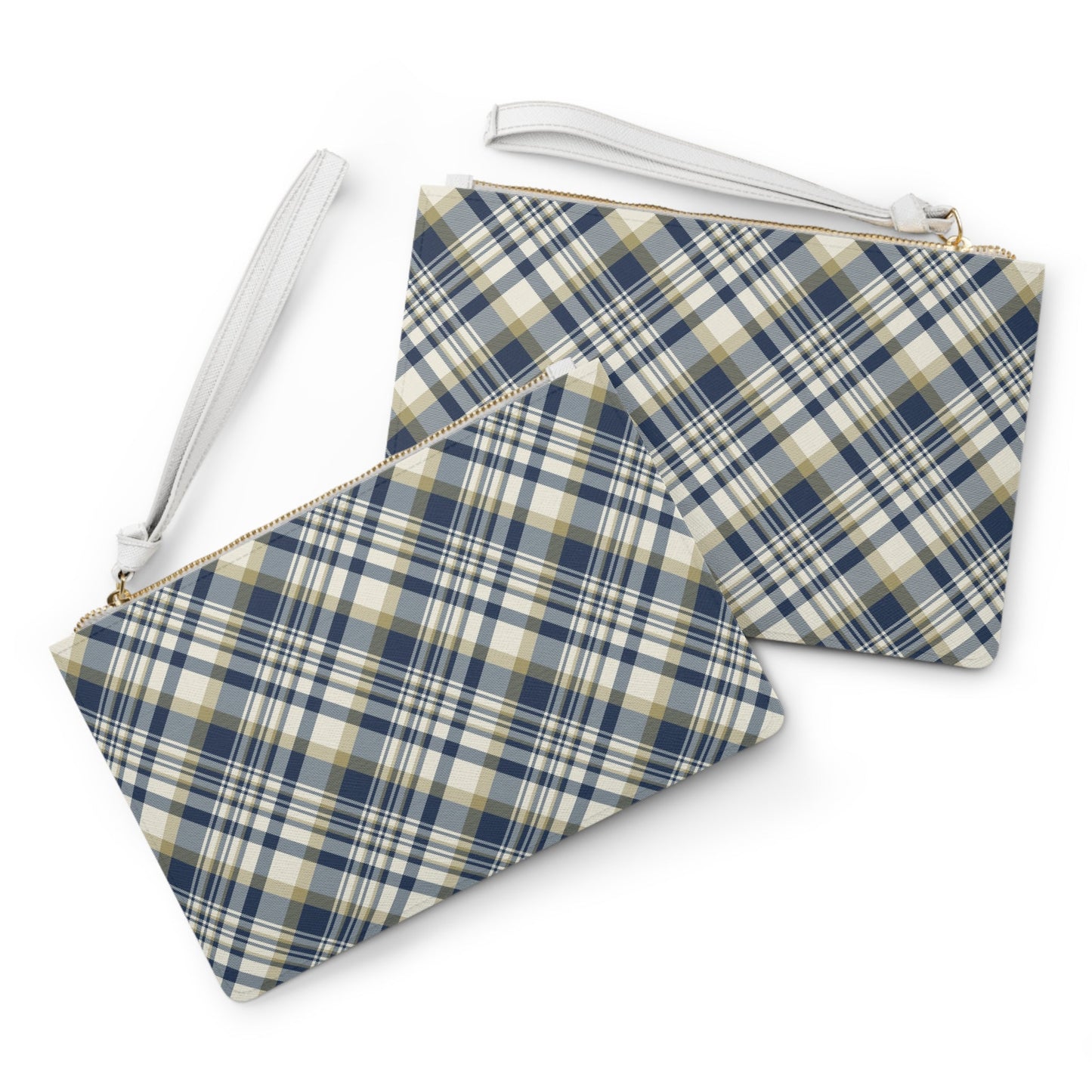 Clutch Bag | Gold & Blue | Tartan