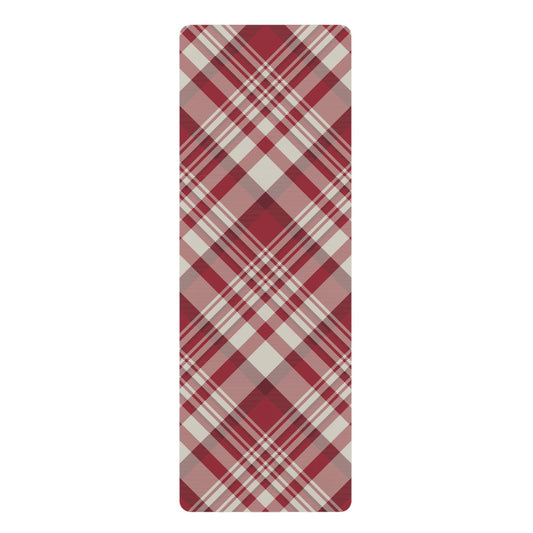 Yoga Mat | Maroon & White | Tartan