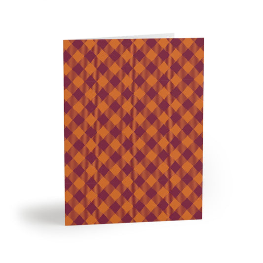 Notecards | Maroon & Orange | Gingham