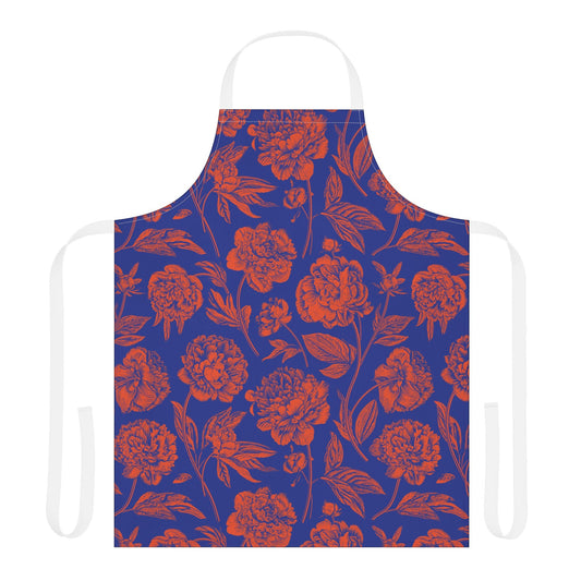 Apron | Bright Blue & Orange | Peony